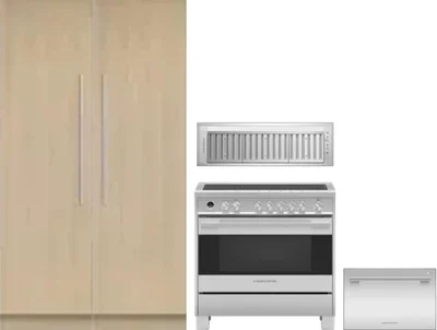 5 Piece Package Includes Refrigerator, Freezer, Range, Hood And Dishwasher